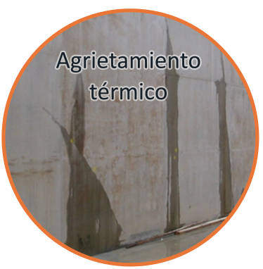 Thermal cracking in a mass concrete wall